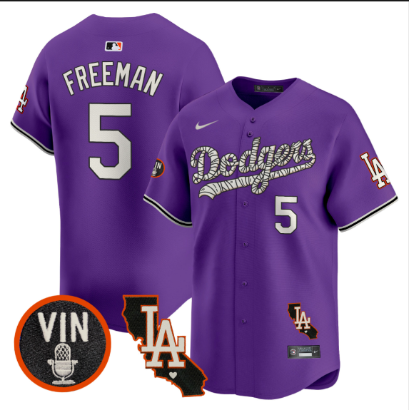 Men Los Angeles Dodgers #5 Freeman 2025 purple Limited Stitched Jersey->los angeles dodgers->MLB Jersey